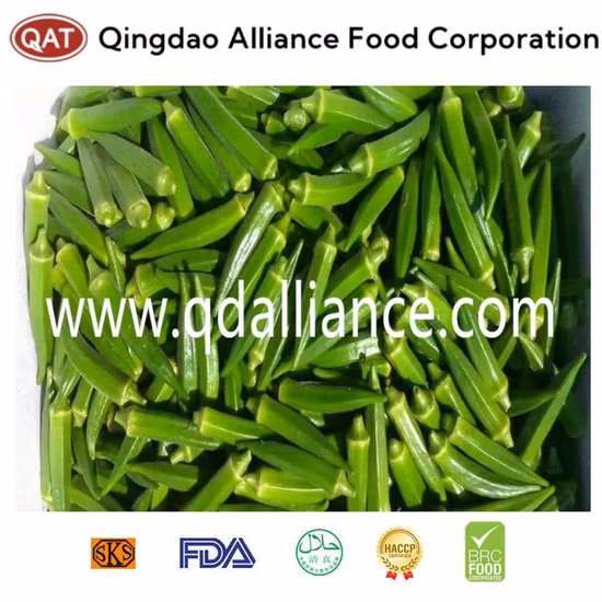 China IQF Frozen Whole Green Okra para mayorista de servicio de alimentos