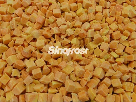 Corte de bastón de camote congelado