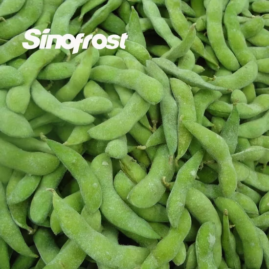 Nuevo cultivo China IQF Verduras congeladas Edamame de soja sin cáscara verde con buena calidad